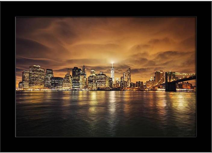 Artzfolio Manhattan At Sunset New York City Usa Framed Art