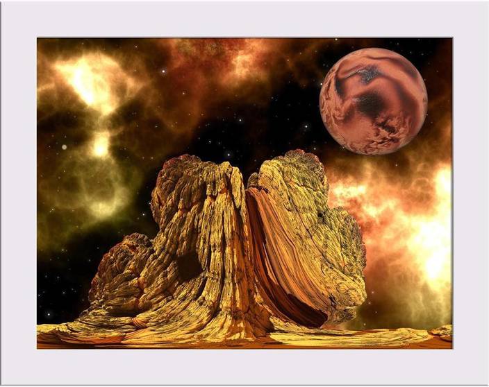 Artzfolio Alien Rock And A Brown Planet Framed Art Print