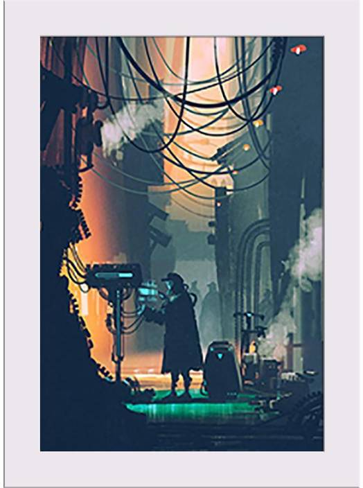 Artzfolio Robot Using Futuristic Computer Framed Art Print