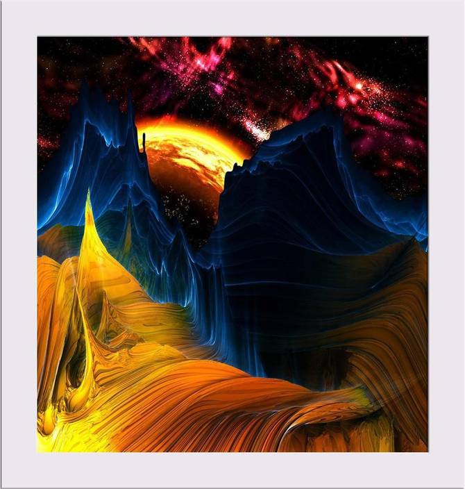 Artzfolio Alien Mountains With Space And A Red Yellow Planet