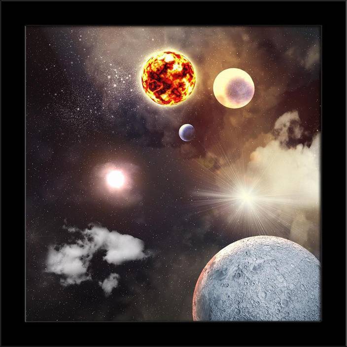 Artzfolio Planets In Fantasy Space Framed Art Print Digital