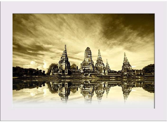 Artzfolio Ruin Temple In Thailand Framed Art Print Digital