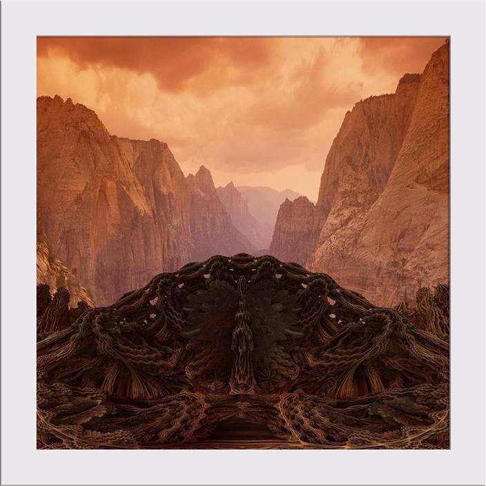 Artzfolio Futuristic Bridge In Mountain Valley Framed Art
