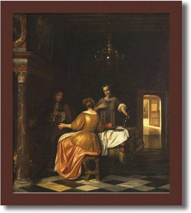 Postermart Peter De Hooch Merry Company With A Man And Two