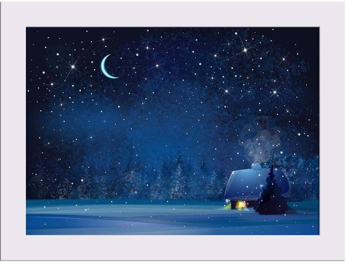 Artzfolio Winter Landscape With House And Forest Framed Art