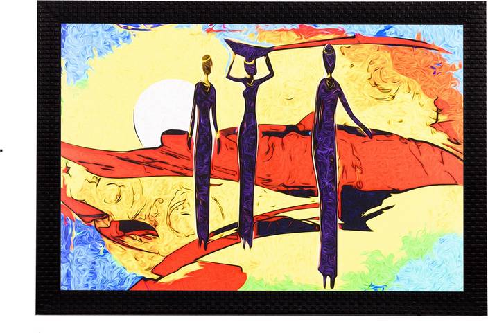 Ecraftindia Abstact Women Satin Matt Textured Uv Art Canvas