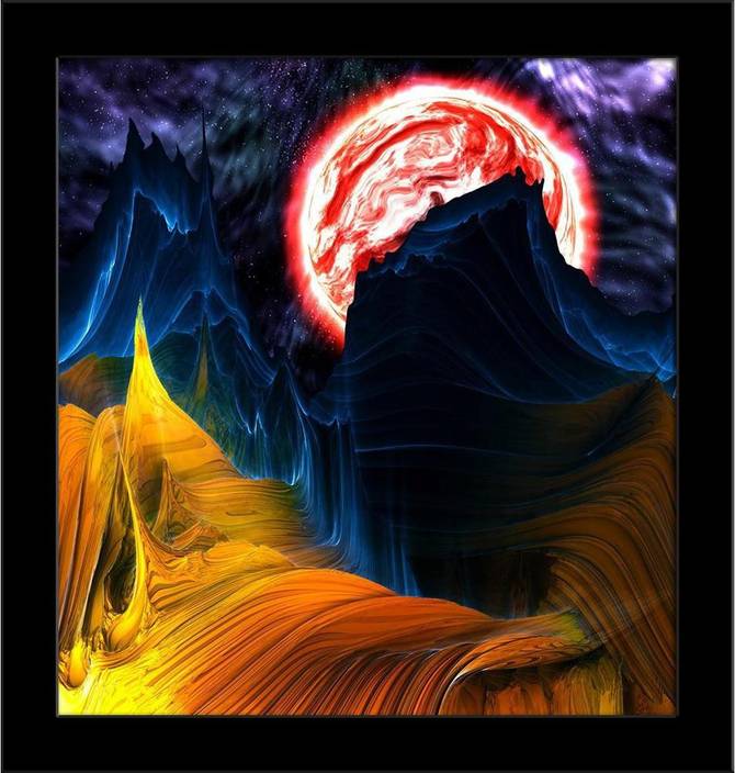 Artzfolio Alien Mountains With Space And A Red Planet Framed