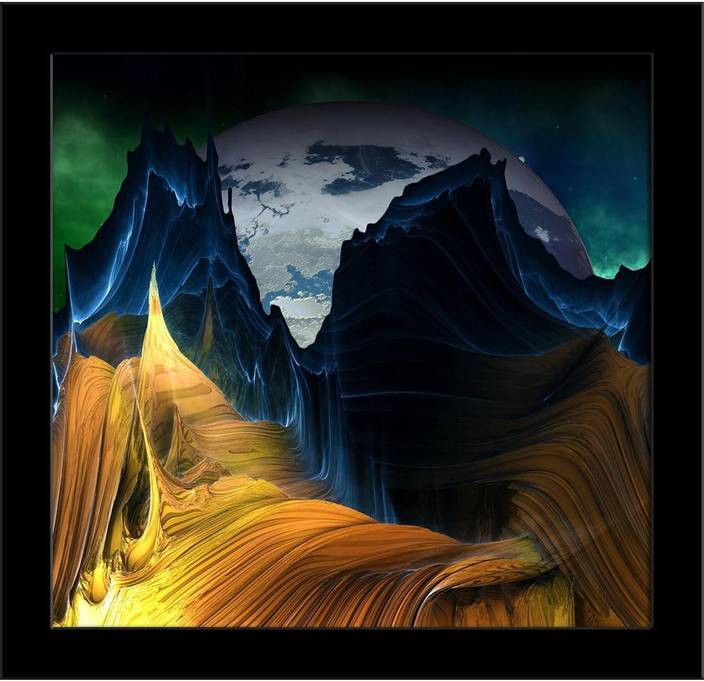 Artzfolio Alien Mountains With Space And A Big Planet Framed