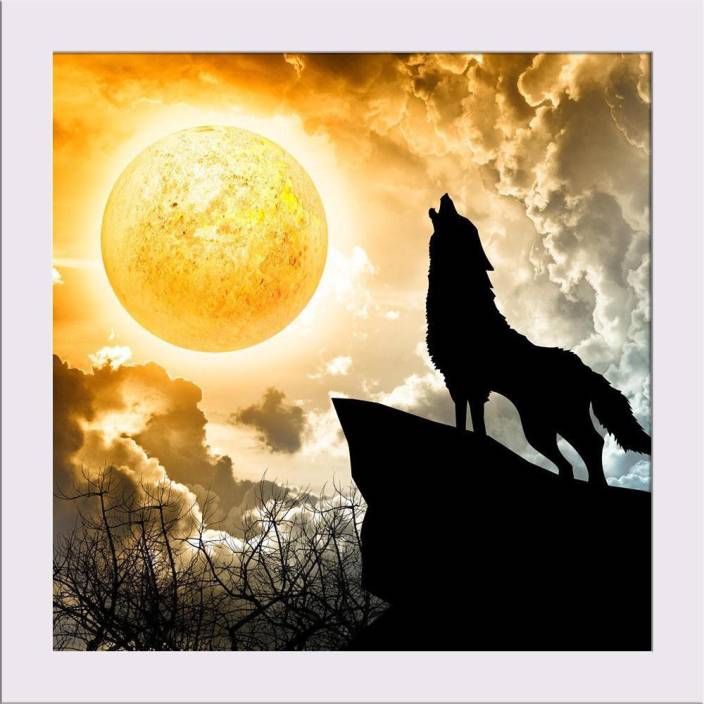 Free Download Wolf Howling At The Moon Painting - friend quotes
