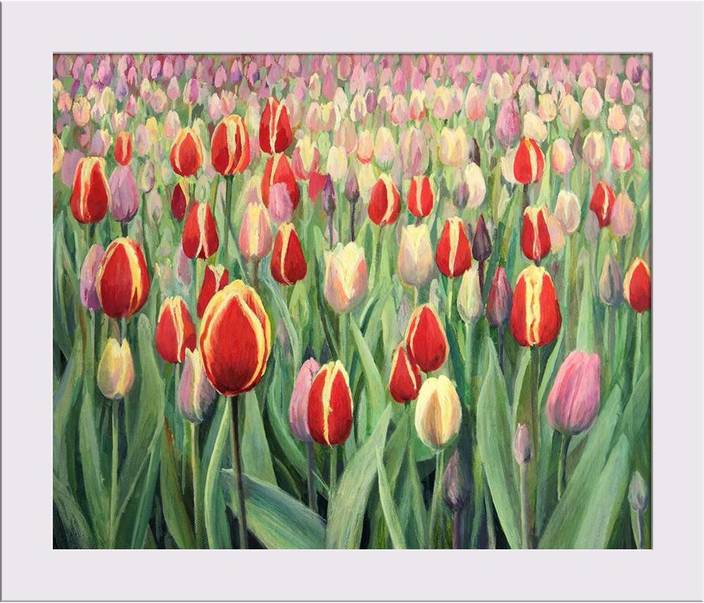 Artzfolio Colorful Tulips Framed Art Print Digital Reprint 5