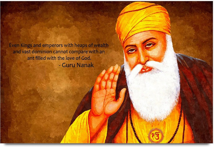 Guru Nanak Dev Ji Original Photo Picture Framed in Size 16/" X 12/" Inches