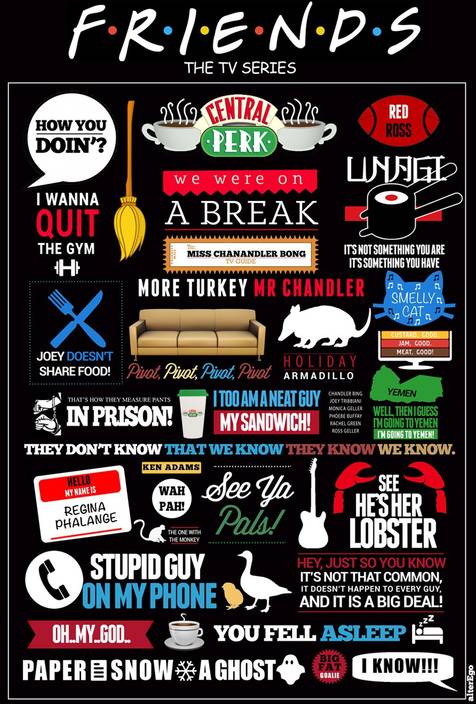 Friends Tv Show Quotes Typography Poster Paper Print Tv Series