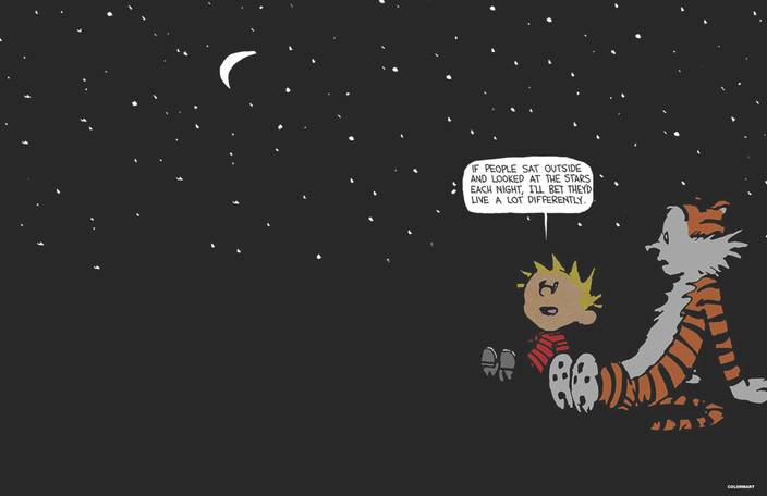 Posterhouzz Poster Calvin And Hobbes Quote Stars Paper Print