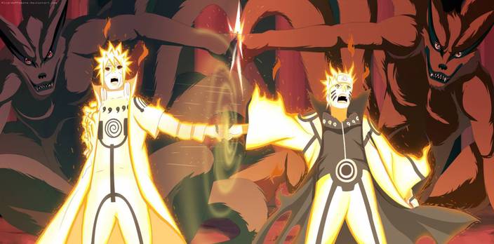 Naruto And Minato Nine tails Photographic Paper ...