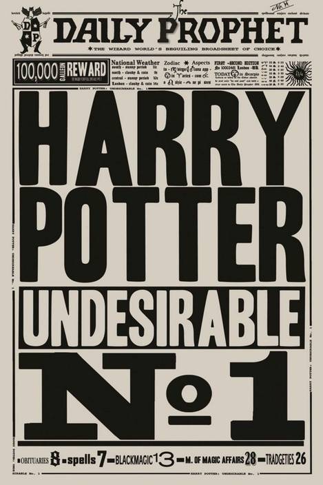 Athah Minimal Art Poster Daily Prophet Harry Potter Undesirable