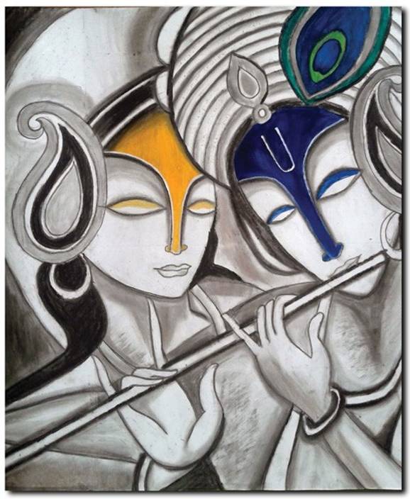 Stybuzz Lord Krishna And Radha Modern Art Canvas Stybuzz Lord Krishna And Radha Modern Art Canvas