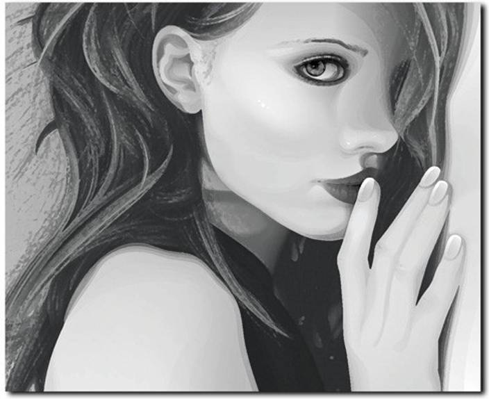 Stybuzz Beautiful Girl Sketch Art Canvas Art Art