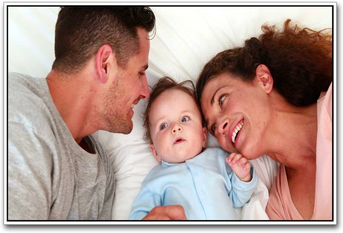 cute baby with mom