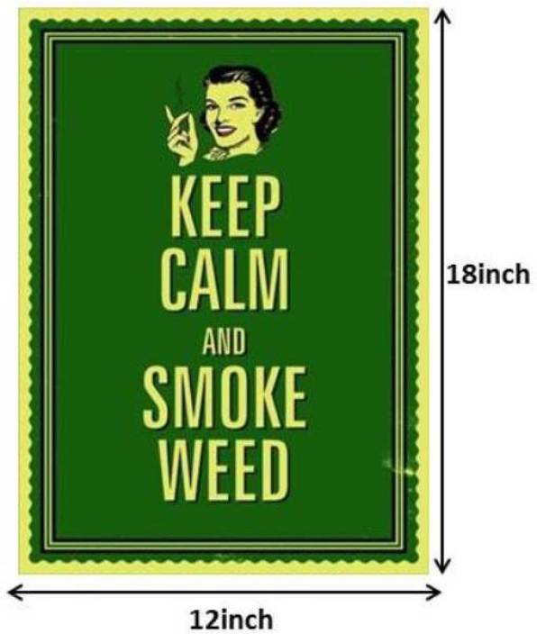 Seven Rays Keep Calm And Smoke Weed Paper Print Small Paper Print