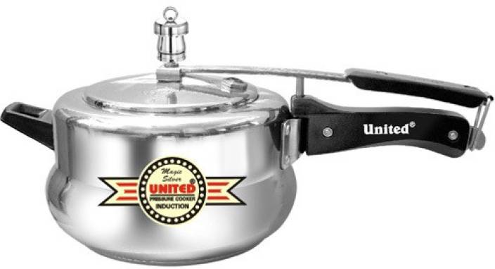 United United Magic Silver 5 Ltr 5 L Pressure Cooker With