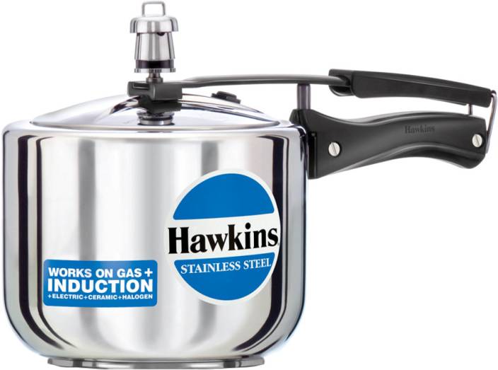 Hawkins Stainless Steel Tall 3 L Pressure Cooker With Induction