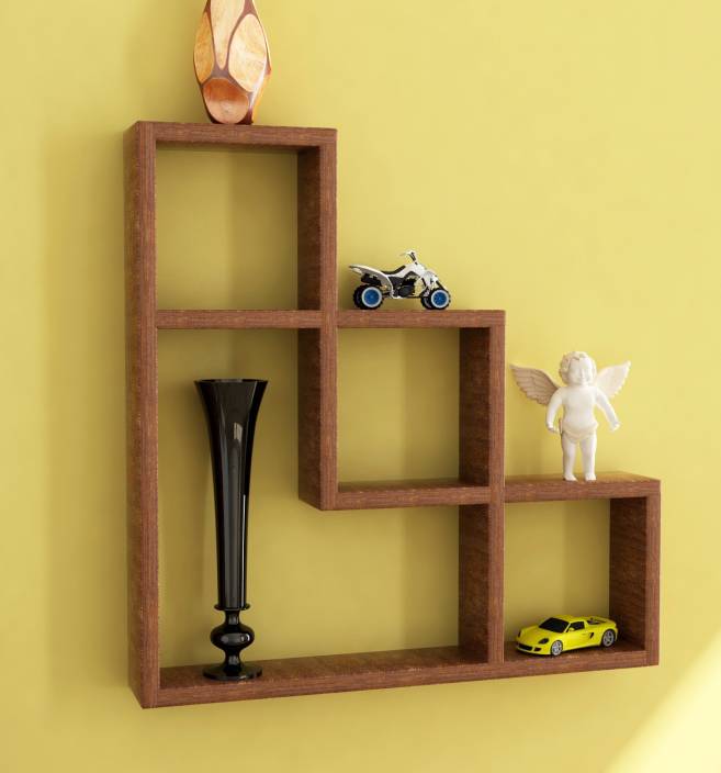 Home Sparkle Big L Shaped Wall Rack Wooden Wall Shelf Price In