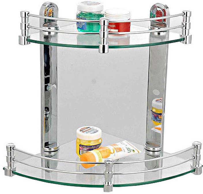 Cipla Plast Corner Glass Wall Shelf In India Cipla Plast Corner Glass Wall Shelf Number Of Shelves 2 Steel