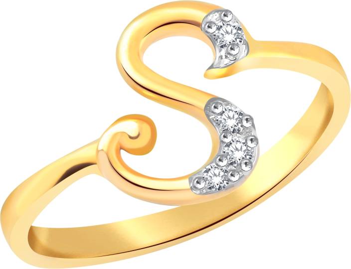R Alphabet Gold Ring Design
