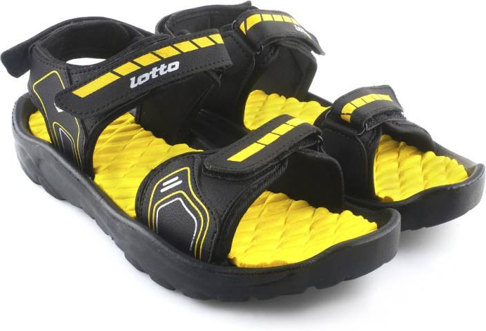 Lotto Men Black/Yellow Sports Sandals - Buy Black/Yellow Color Lotto ...