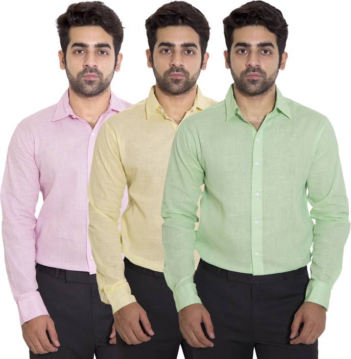 Deeksha Men's Solid Casual Green Shirt
