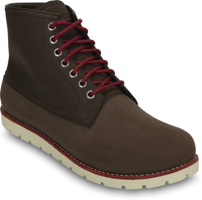 chocolate brown croc boots