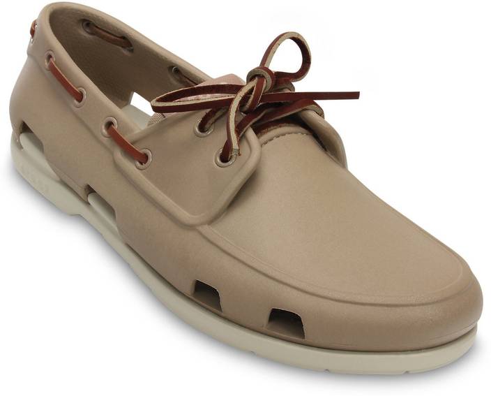 Crocs Beach Line Boat Shoe For Men Beige Color Crocs Beach Line Boat Shoe For Men