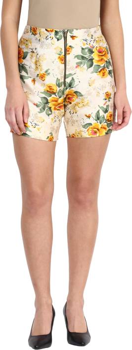 Miss Chase Floral Print Women's Multicolor Hotpants