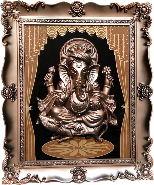 JaipurCrafts Lord Ganesha With Curtain Design Photo Frame Showpiece 46 cm Price in India Buy