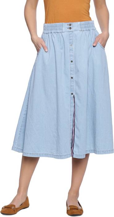 Zivame Solid Women's Regular Blue Skirt - Buy Zivame Solid Women's ...