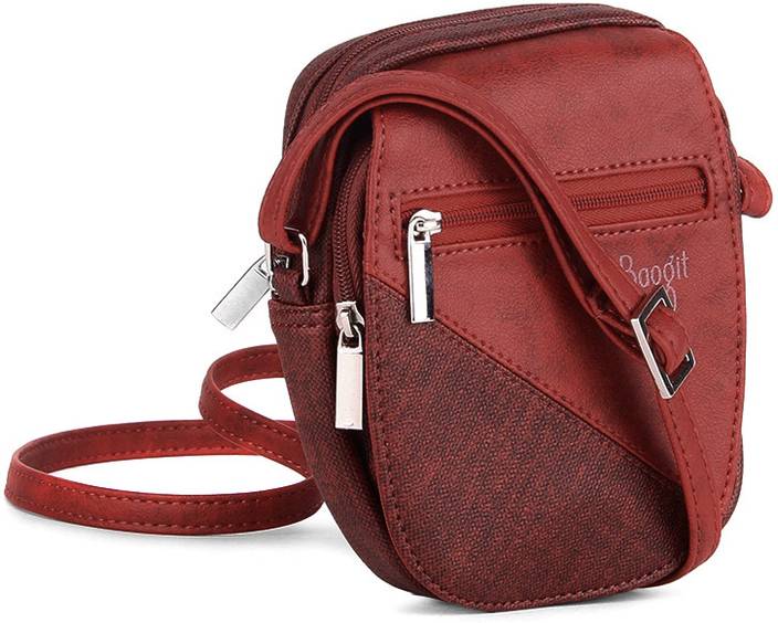 Baggit Women Casual Red Sling Bag Red Price in India