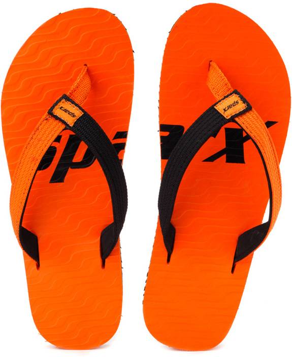 Sparx Slippers - Buy Orange Black Color Sparx Slippers Online at Best Price - Shop Online for