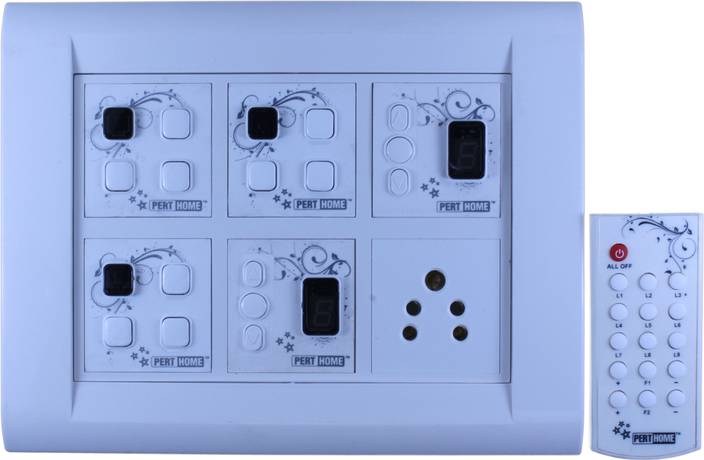 Perthome Remote Control 12 Module Switch Board For 9 Lights And 2 Perthome Remote Control 12 Module Switch Board For 9 Lights And 2 Fans With Socket