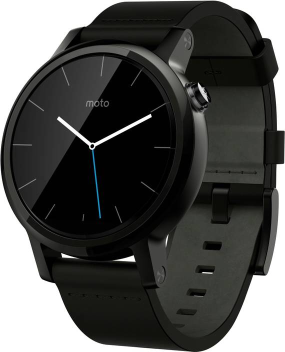 Motorola Moto 360 2nd Gen (42 mm) for Men Black Leather Smartwatch