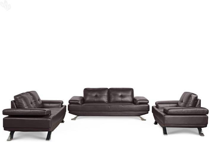 Royaloak Royal Leatherette 3 2 1 Brown Sofa Set Price In India Royaloak Royal Leatherette 3 2 1 Brown Sofa Set