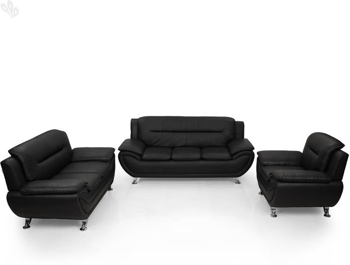 Royaloak Leatherette 3 2 1 Black Sofa Set Price In India Royaloak Leatherette 3 2 1 Black Sofa Set
