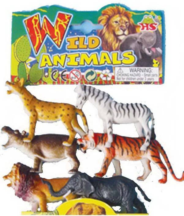 Angella WILD ANIMALS (6 PIECES) LARGE PLASTIC TOY SET WILD ANIMALS (6