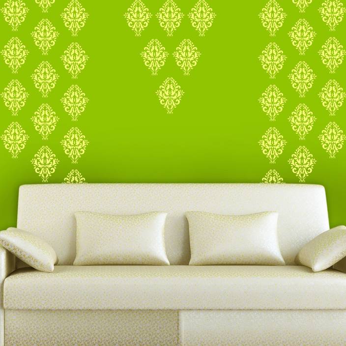 Arhat Stencils Damask Asr E85 Glossy Pvc Wall Décor