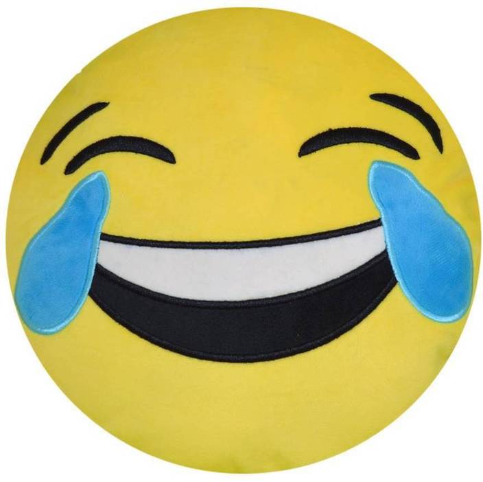 toyjoy cushion smiley laughing emoticon soft yellow pillow 30 cm