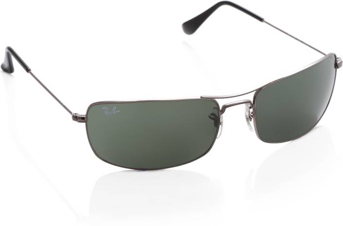 Buy Ray-Ban Rectangular Sunglasses Green For Men Online