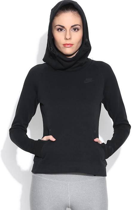 Nike Full Sleeve Solid Women S Sweatshirt Buy Black Nike Full