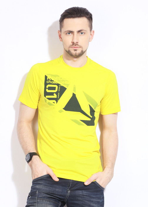 reebok t shirt mens yellow
