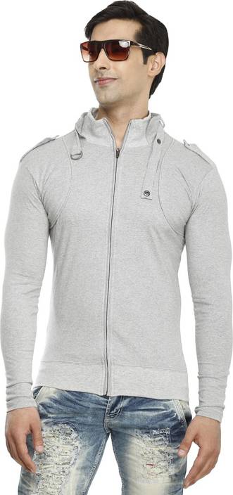 Tees Collection Solid Men's Turtle Neck Grey T-Shirt