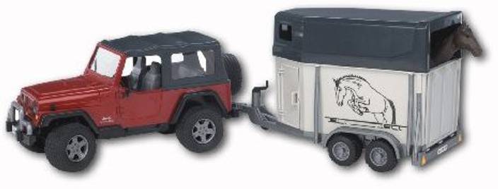 Bruder Toys Jeep Wrangler Unlimited W Horse Trailer Incl 1 Bruder Toys Jeep Wrangler Unlimited W Horse Trailer Incl 1