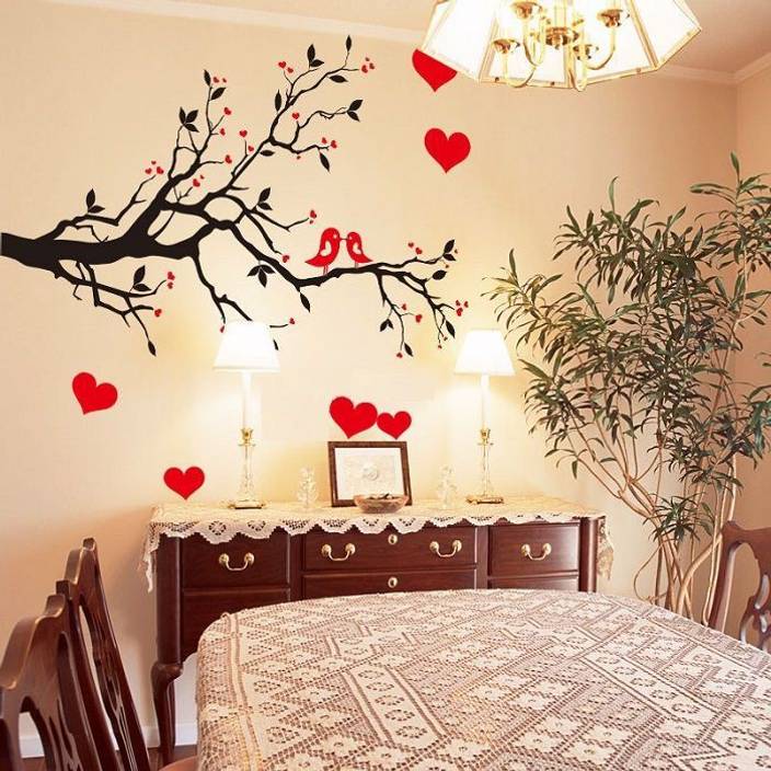 oren empower love theme decorative brach wall sticker price in india